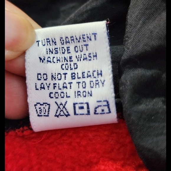 FILA mens XL hoodie red pullover sweatshirt logo on front, hood, sleeve - Picture 4 of 10